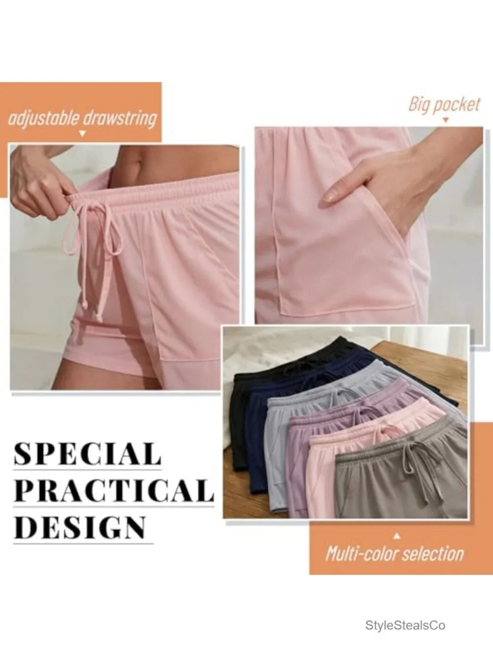 Women's Knit Pajama Shorts Elastic Waist with Pockets Pack of 2